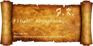 Filyó Krisztina névjegykártya